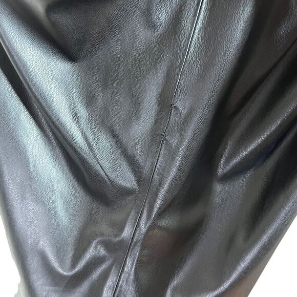 Theory Faux Leather Shift Dress Button Front Black Knee Length Women’s Size P - Picture 9 of 12